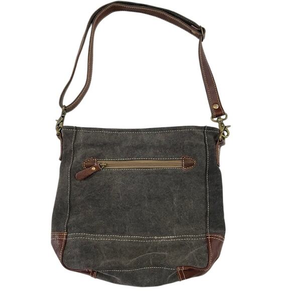 Myra Cowgirl Shoulder Bag in Rustic Print Leather With Straps - Picture 2 of 6